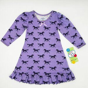 Sara’s Prints Horse Nightgown Size 2T (Tag 2) — NWT • Factory Flaw, See Photos